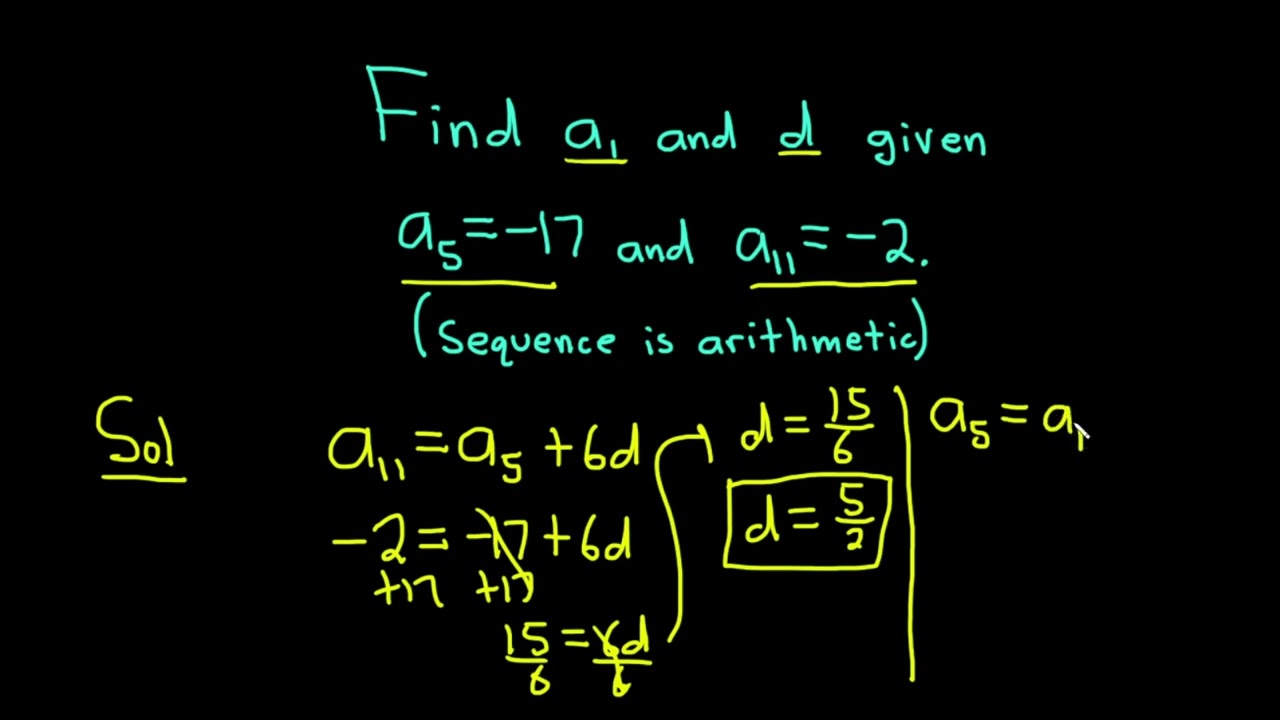 Find the First Term and the Common Difference given Nonconsecutive Terms of an Arithmetic Sequence