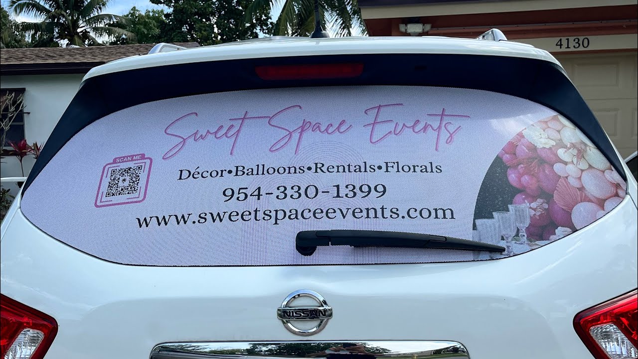 How to install a perforated car window decal. #smallbusiness #entrepreneur #advertising