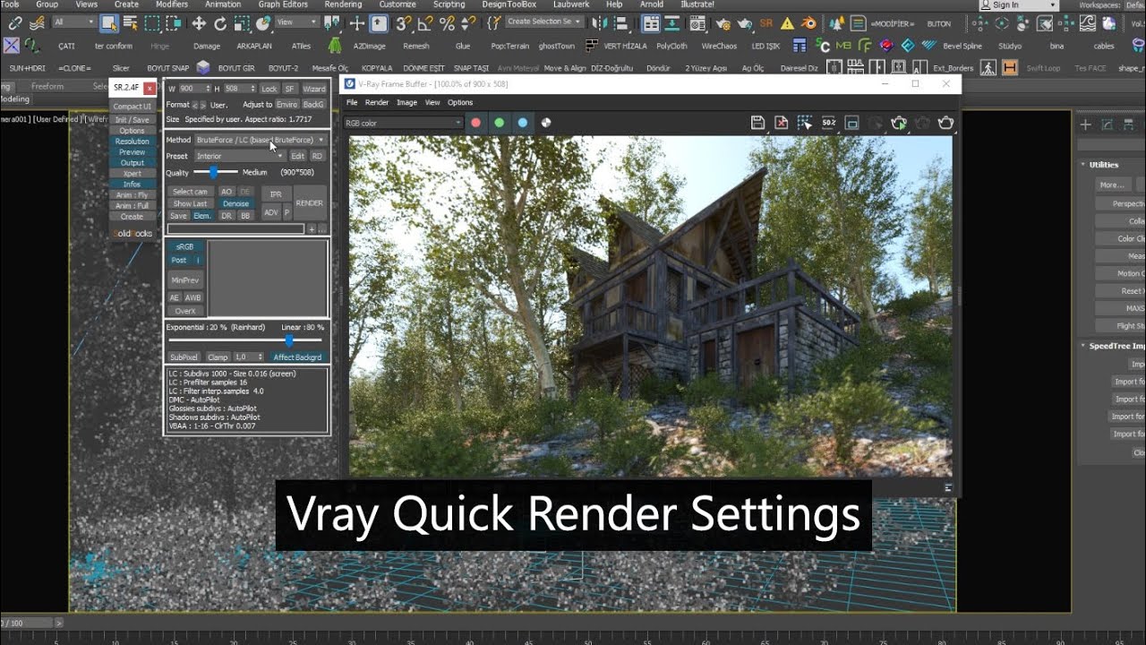 VRAY QUICK RENDER SETTINGS FOR VRAY 5 AND 6