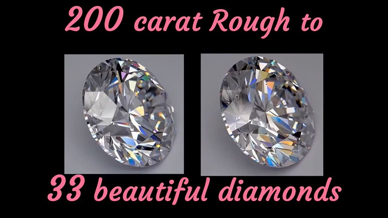 From 200 carat Rough diamond 33 diamonds cut - how the large rough diamonds are cut and polished