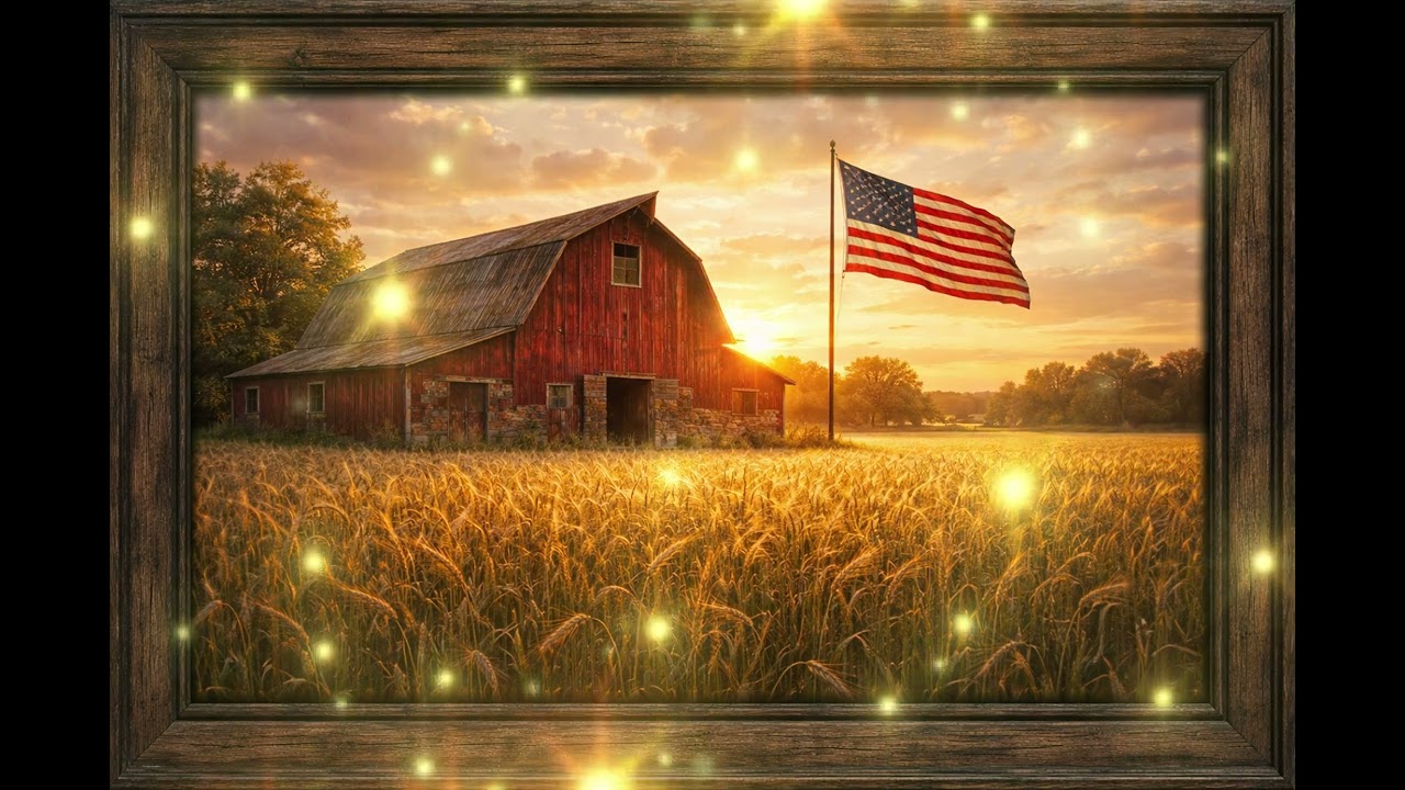Framed Art for TV | Americana Rustic Barns in 4K | Farmhouse Wall Decor with Dark Wood Frame