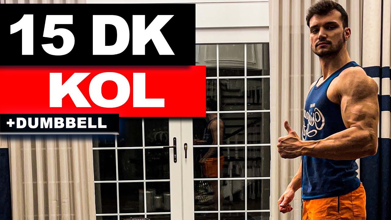 15 DK Ön Kol Antrenmanı // Evde Biceps Kasını Geliştir! (Dumbbell) | velikaans