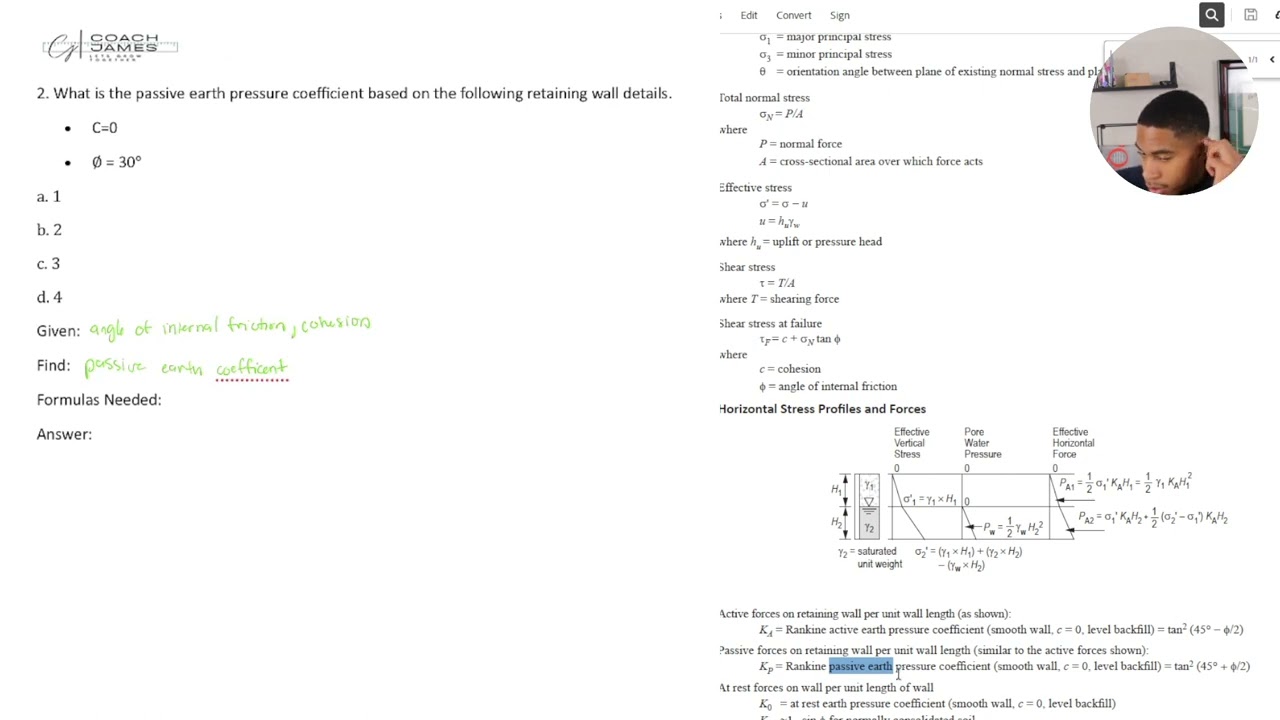 FE Review - Geotechnical Engineering - Stability of retaining structures