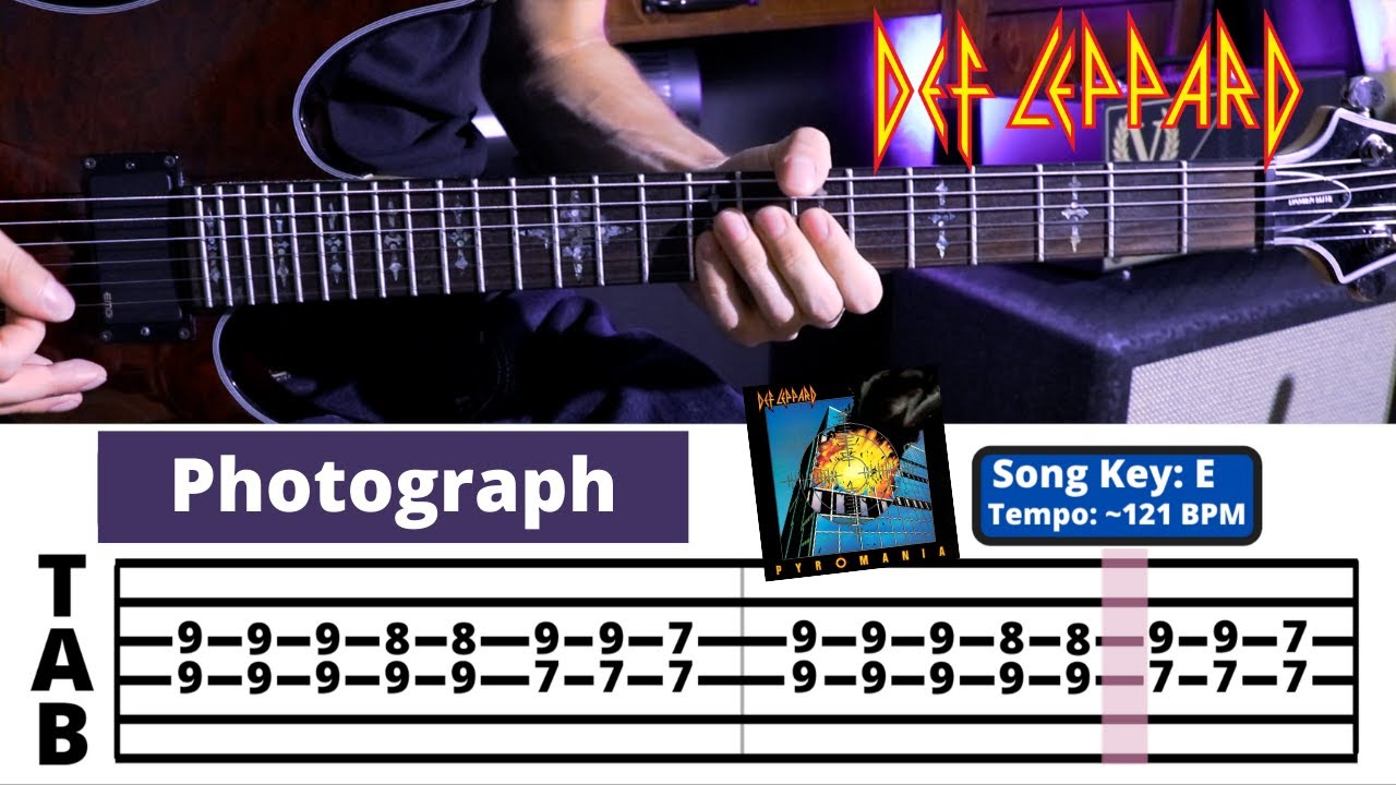 Photograph - Def Leppard - Guitar Cover/Lesson - Playthrough + TAB || Main Riff/Verse/Chorus/Solo