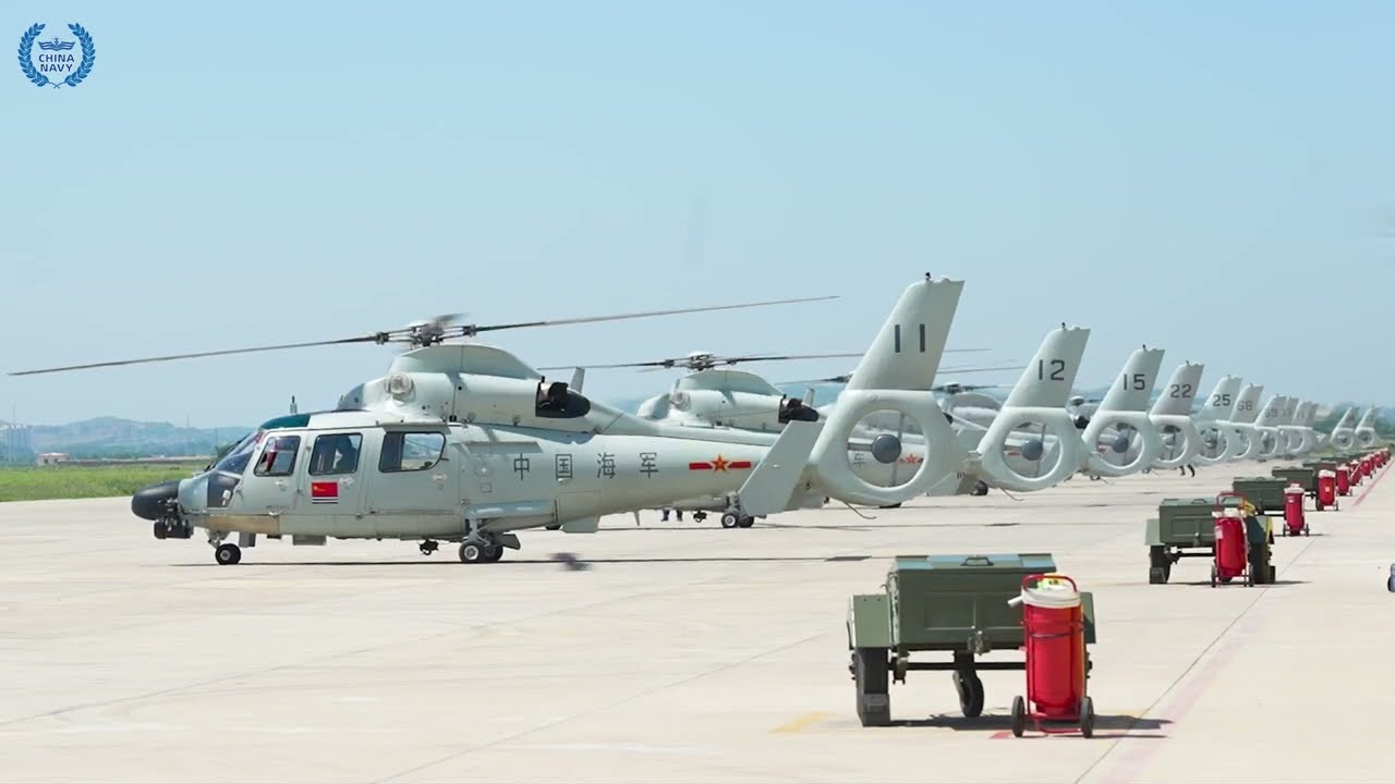 Round-the-clock ship-air integration drills including ship-aircraft coordination