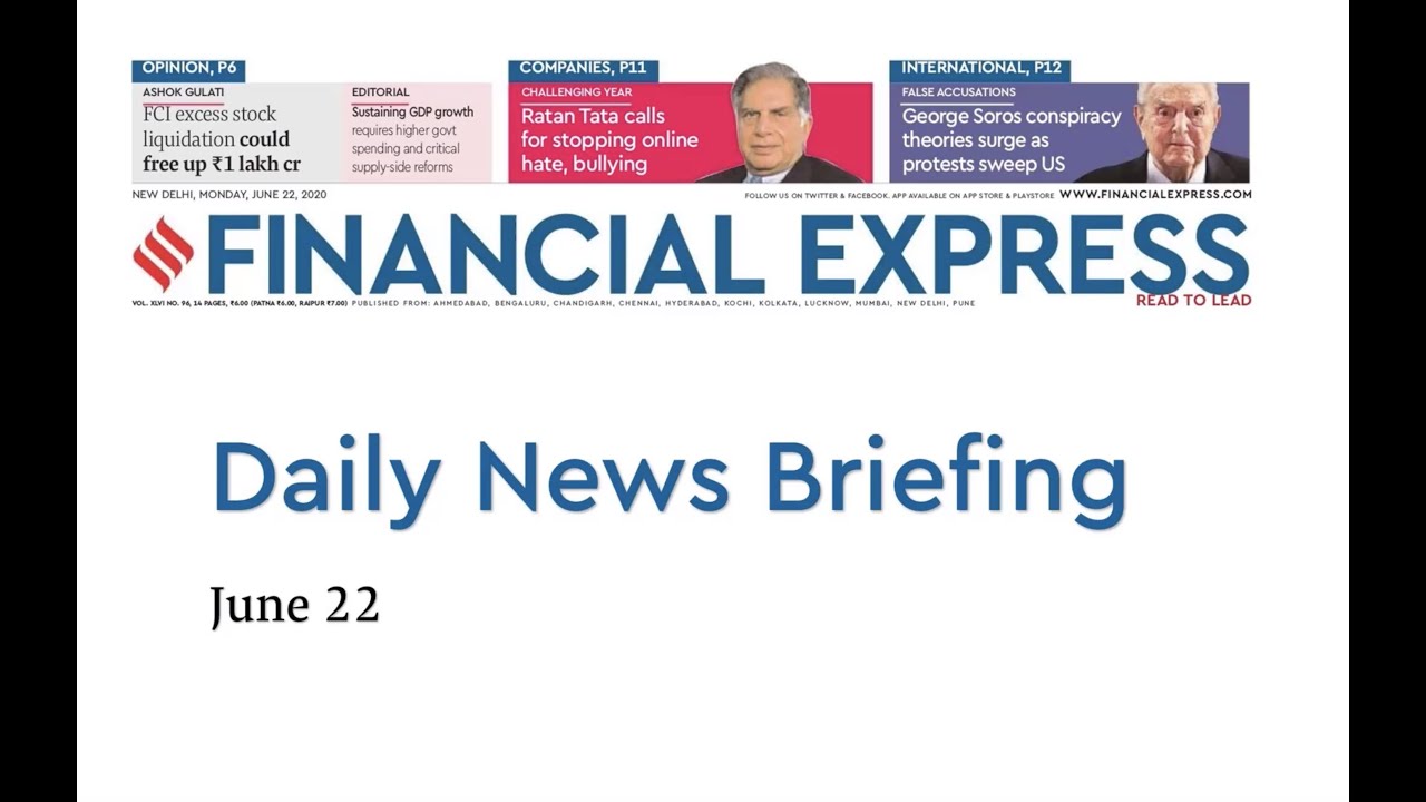 News with Financial Express June 22, 2020
