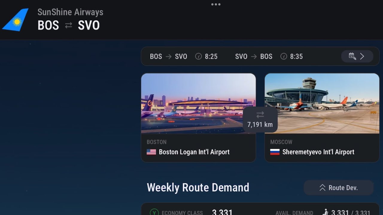 The Airline Simulator Gameplay 03 (Connecting More Boston Logan Destinations such as Moscow)