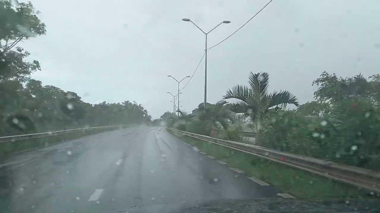 Raining 🌧 Beau Plan To Mapou Roundabout 03.05.23 Mauritius 🇲🇺
