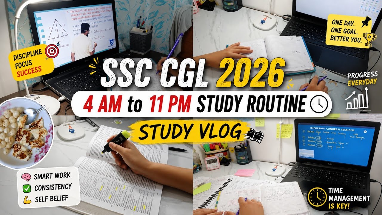 I woke up at 4AM to study📚 Life of an aspirant🌷SSC CGL 2026🎯 Study vlog #ssccgl #ssc #ssccgl2026 