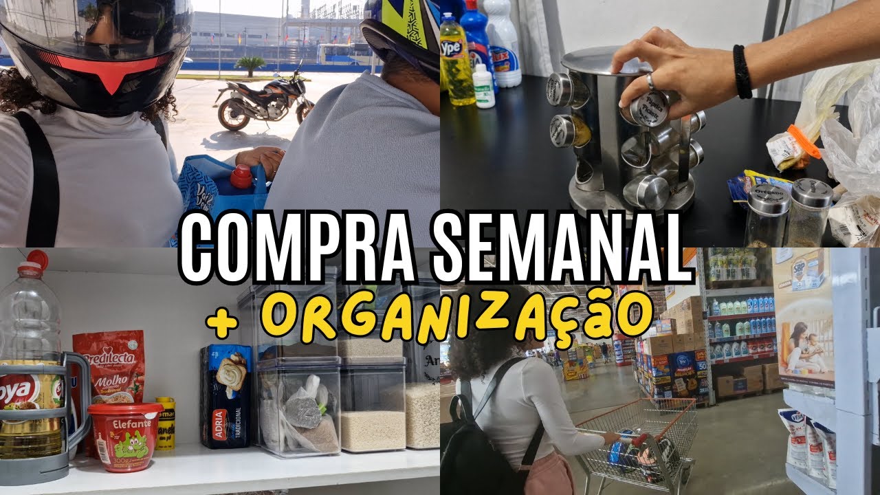 Compra da Semana + Limpeza da Geladeira + Organização do Armário │Potes herméticos e tempero Cheios!
