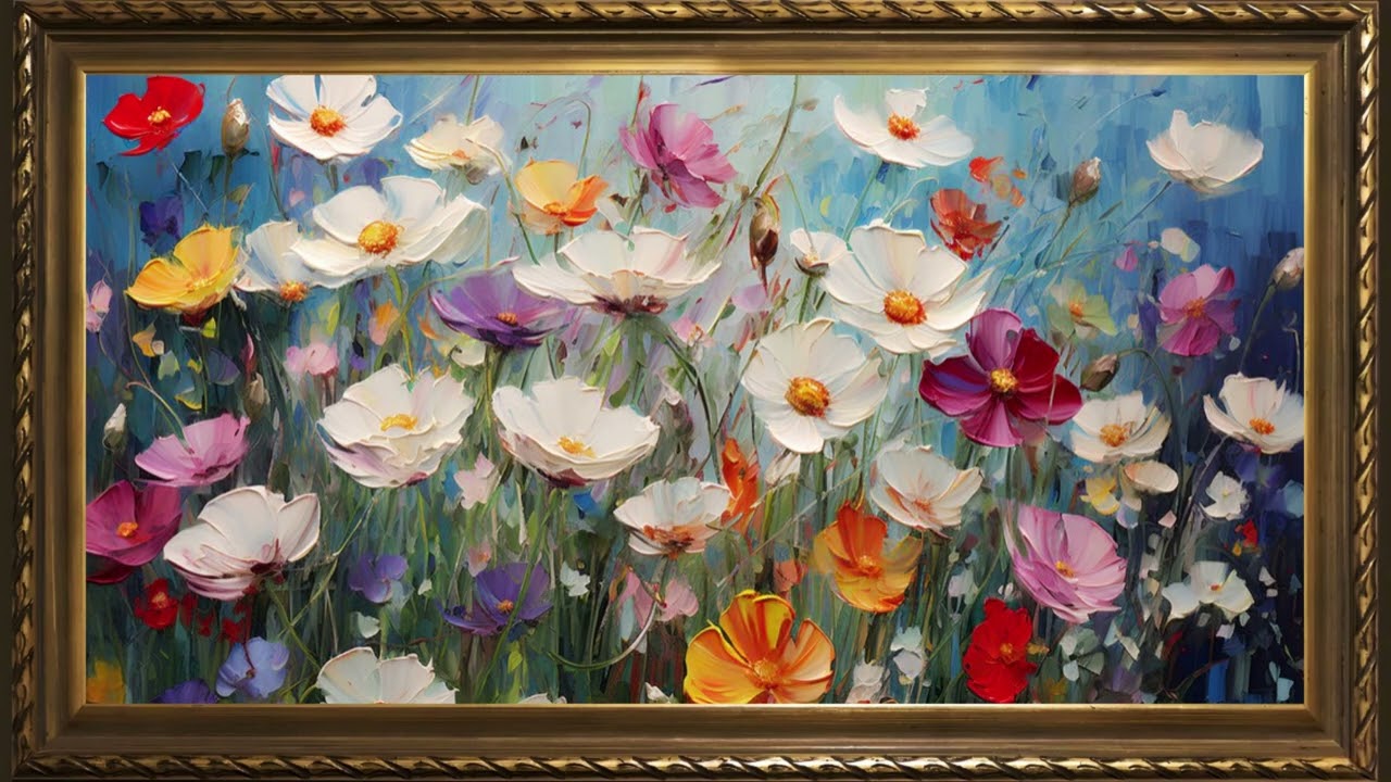 WILDFLOWER WAYS | FRAMED TV ART WALLPAPER SCREENSAVER BACKGROUND | 2 HRS