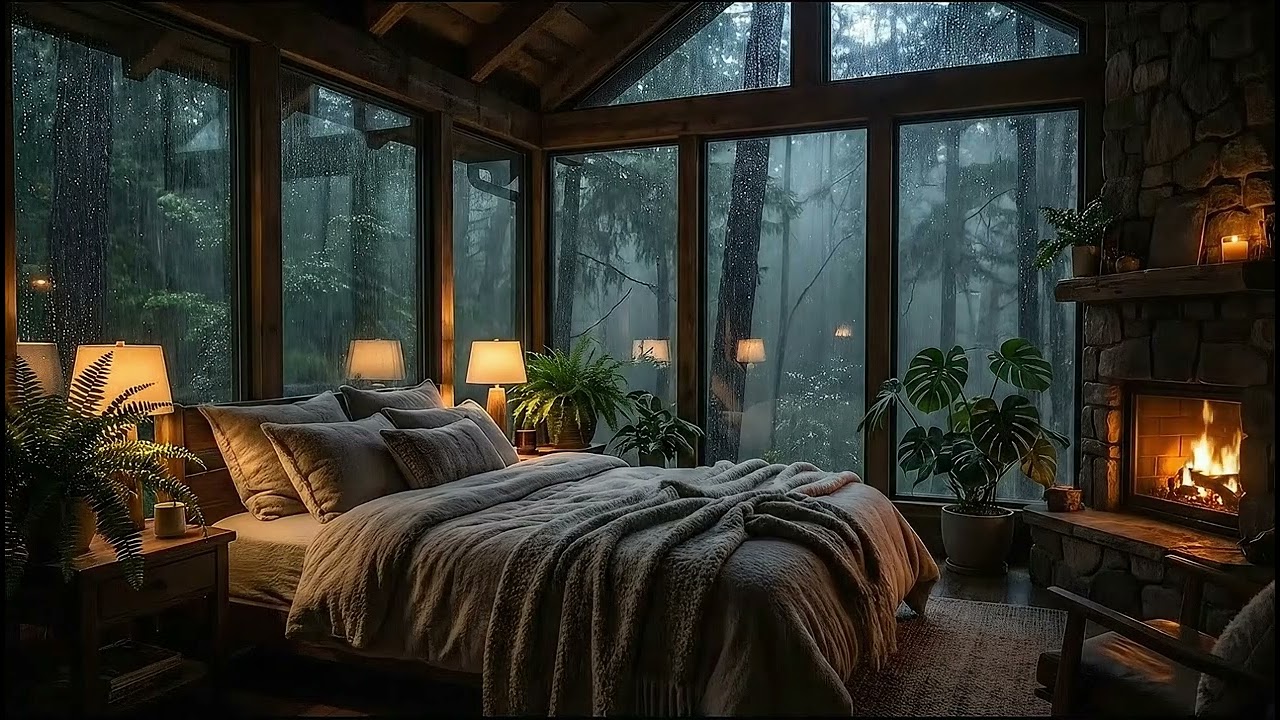 Cozy Rain & Gentle Thunder Sounds for Sleeping | No Ads | Insomnia Relief