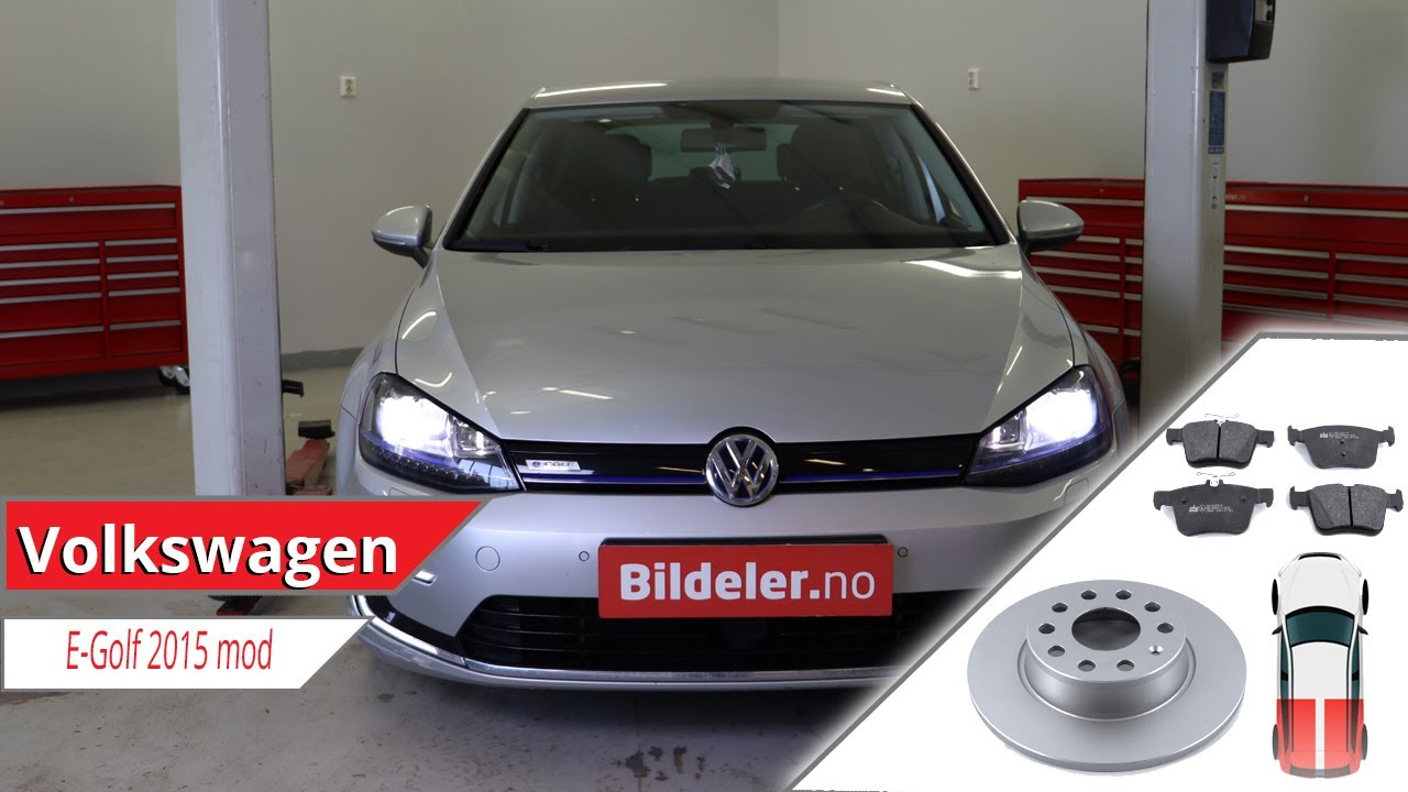 VW E-Golf: Hvordan bytte bremseskiver og bremseklosser bak - 2013 og nyere modeller