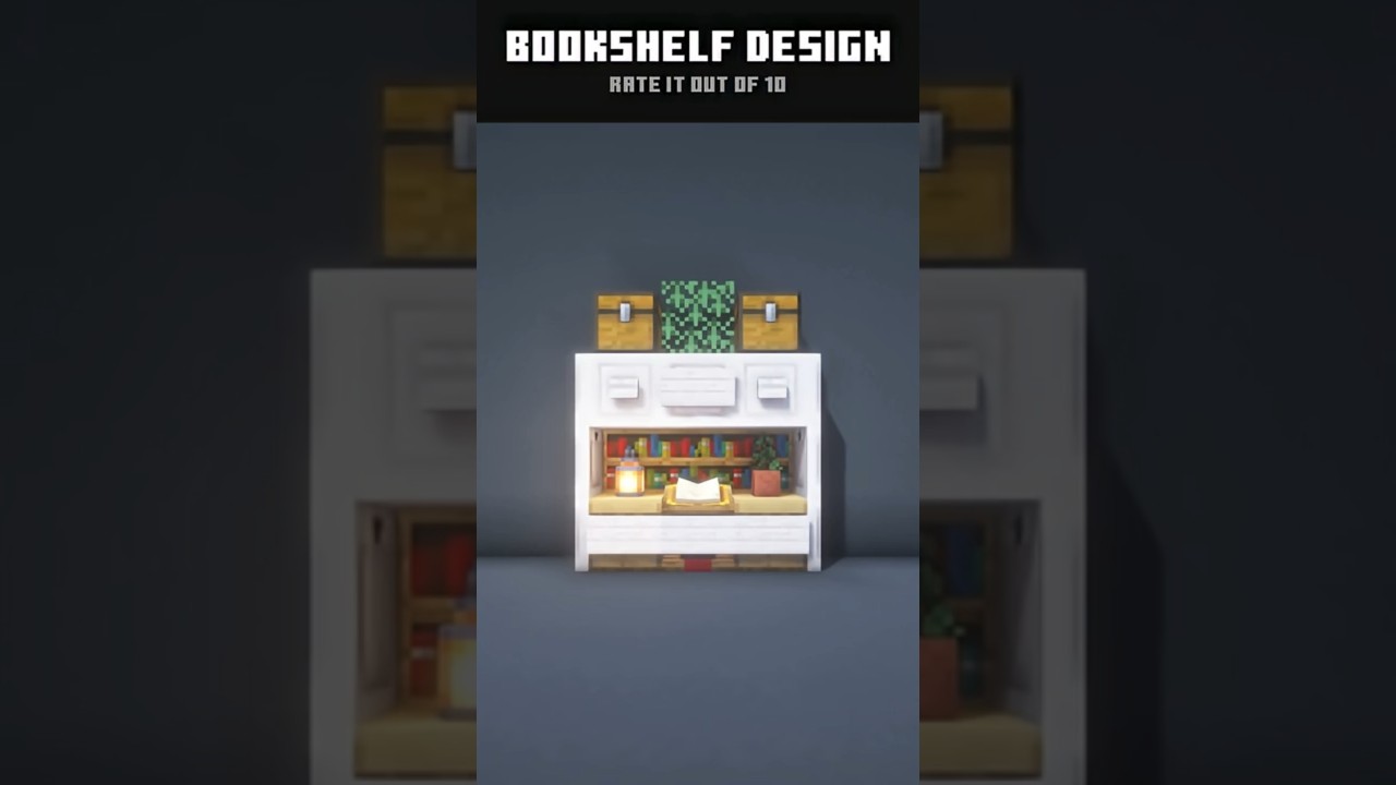 Cool Pale Oak Bookshelf Design in Minecraft 🌸