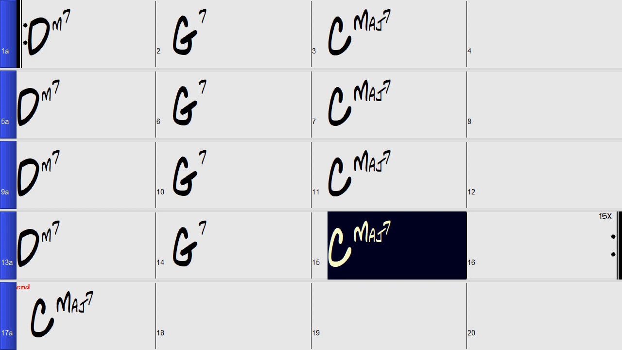 2 5 1 key of C 120 bpm swing backing track