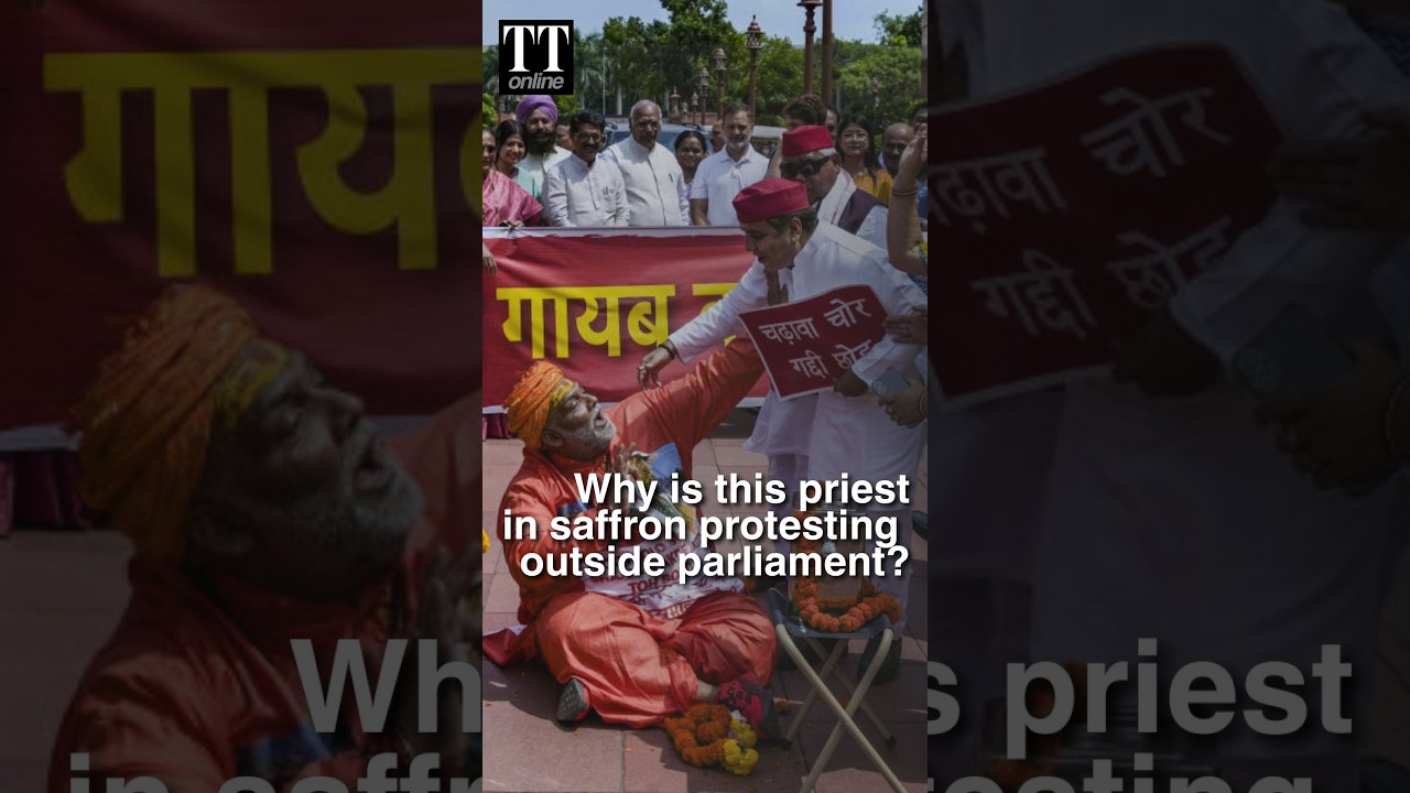 This Saffron Clad Priest Was Seen Demanding  Donation Outside Parliament. Here's Why...
