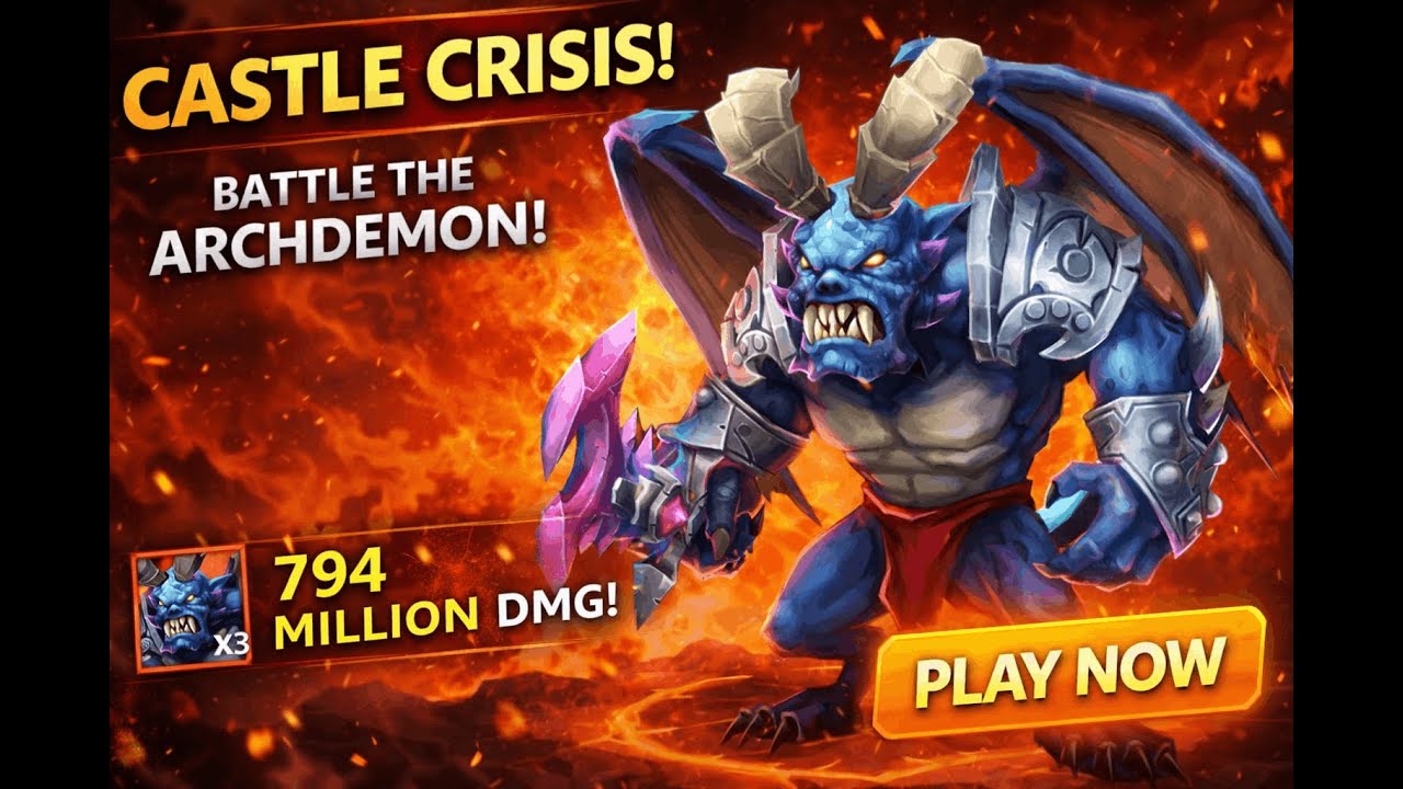 Castle Clash Arch Demon Huge Damage: How to Defeat the demon with Disarm Method!