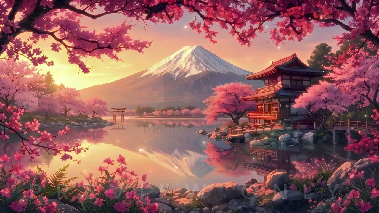 Mount Fuji Live Wallpaper | Sakura Serenity | 4K Animated Looping Background | (PREVIEW)