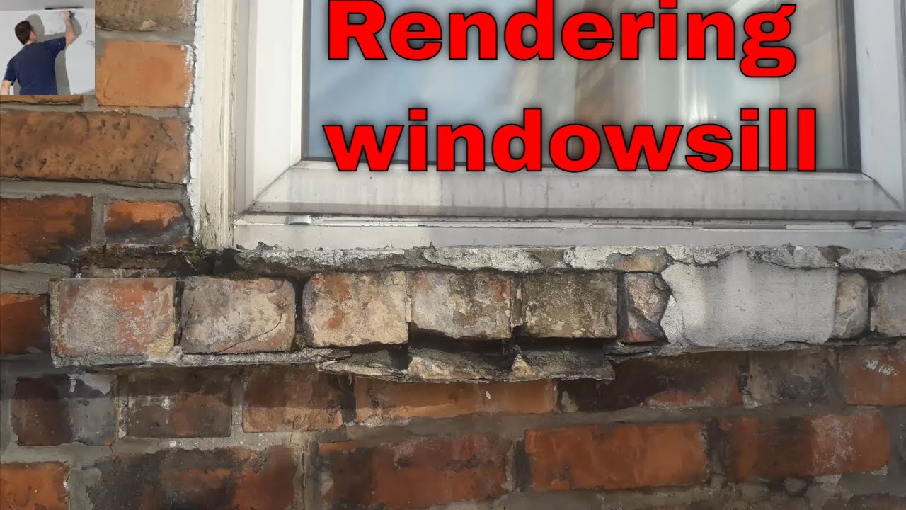 rendering brick windowsill with sand and cement