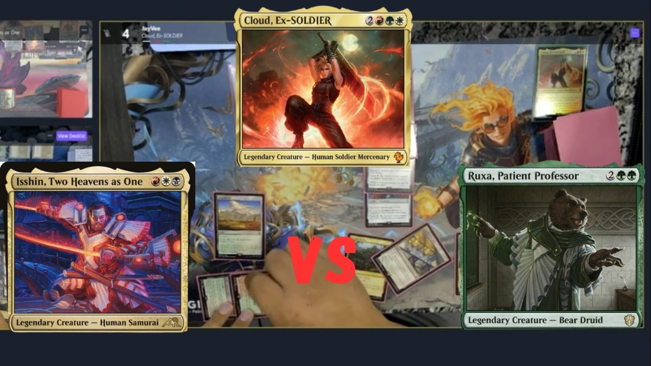 Precon vs Aggro vs Vanilla Creatures | Isshin, Two Heavens vs Cloud, Ex-SOLDIER vs Ruxa | Casual EDH