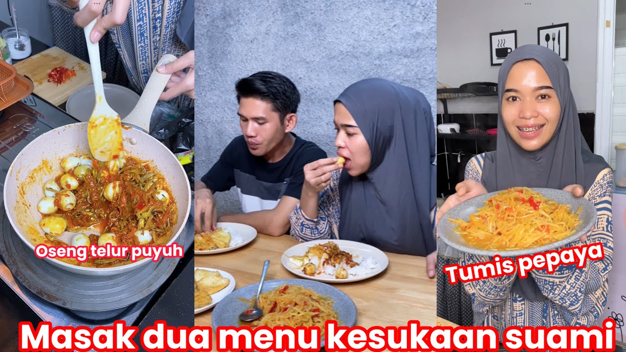 Masak telur puyuh dan tumis pepaya