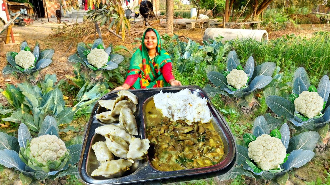 🌄गांव का सबसे लाजवाब भोजन गोभी का स्वादिस्ट फरा और साथ में सूरन की लाजवाब सब्जी😋