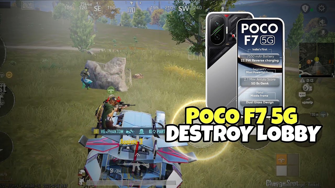 POCO F7 5G – BGMI OP Performance 🔥 | Full Lobby Destroy Gameplay