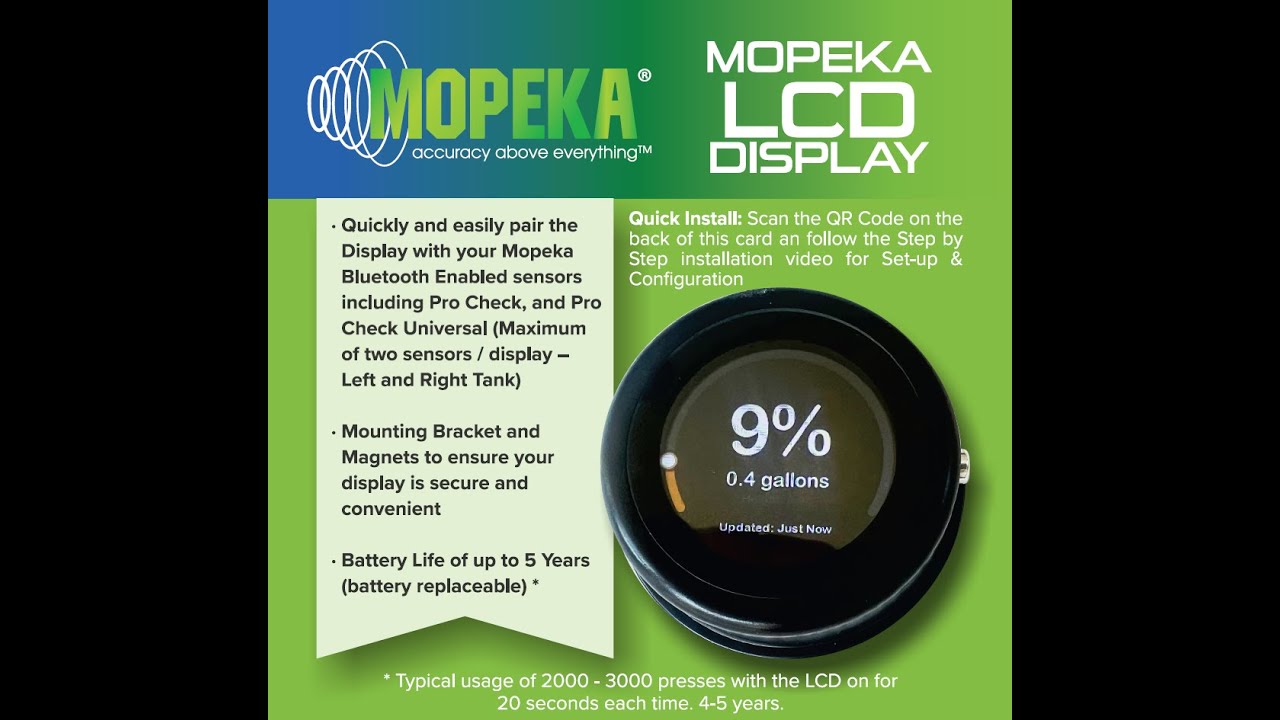 Mopeka LCD Display Installation and Configuration