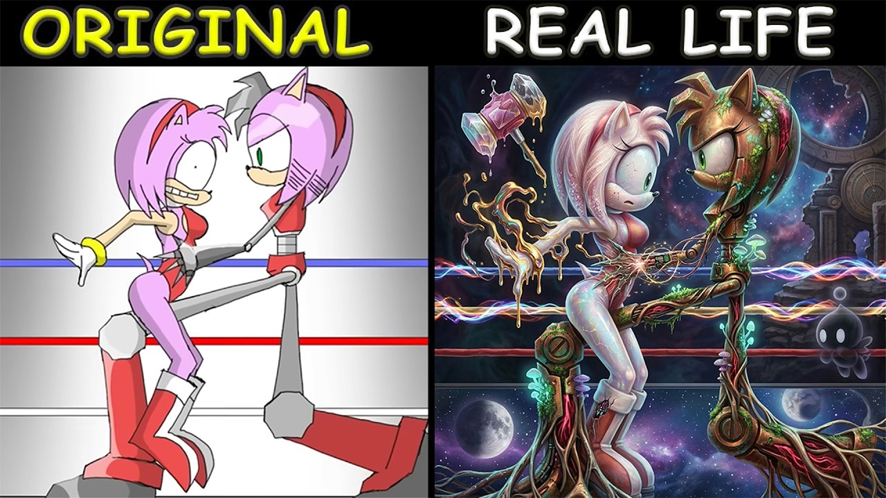 Rusty Rose knocks out AMY in the RING! P23 | Sonic The Hedgehog 3 Animation | Original vs Plush Toys