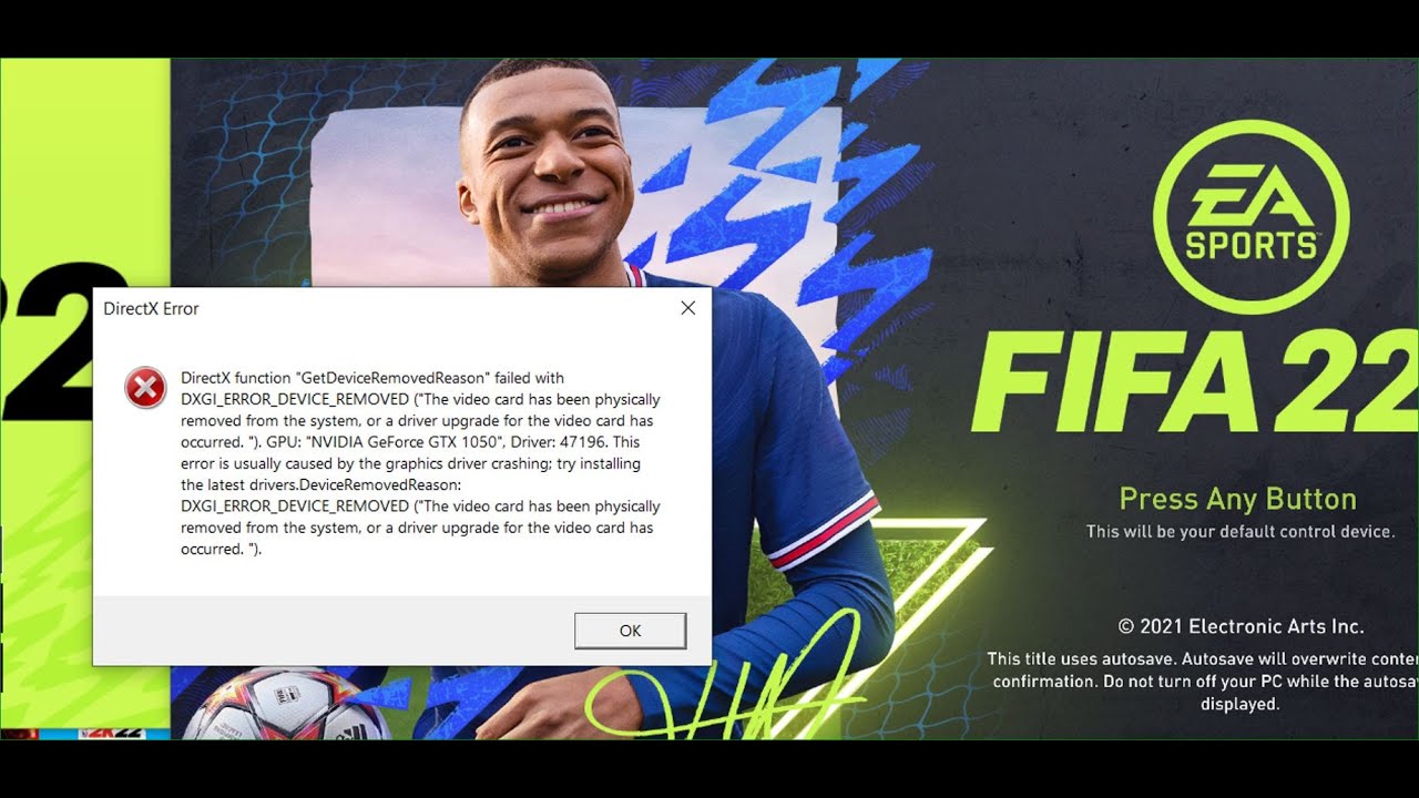 Fix FIFA 22 DirectX Function Error DXGI ERROR DEVICE HUNG And DXGI ERROR DEVICE REMOVED Error