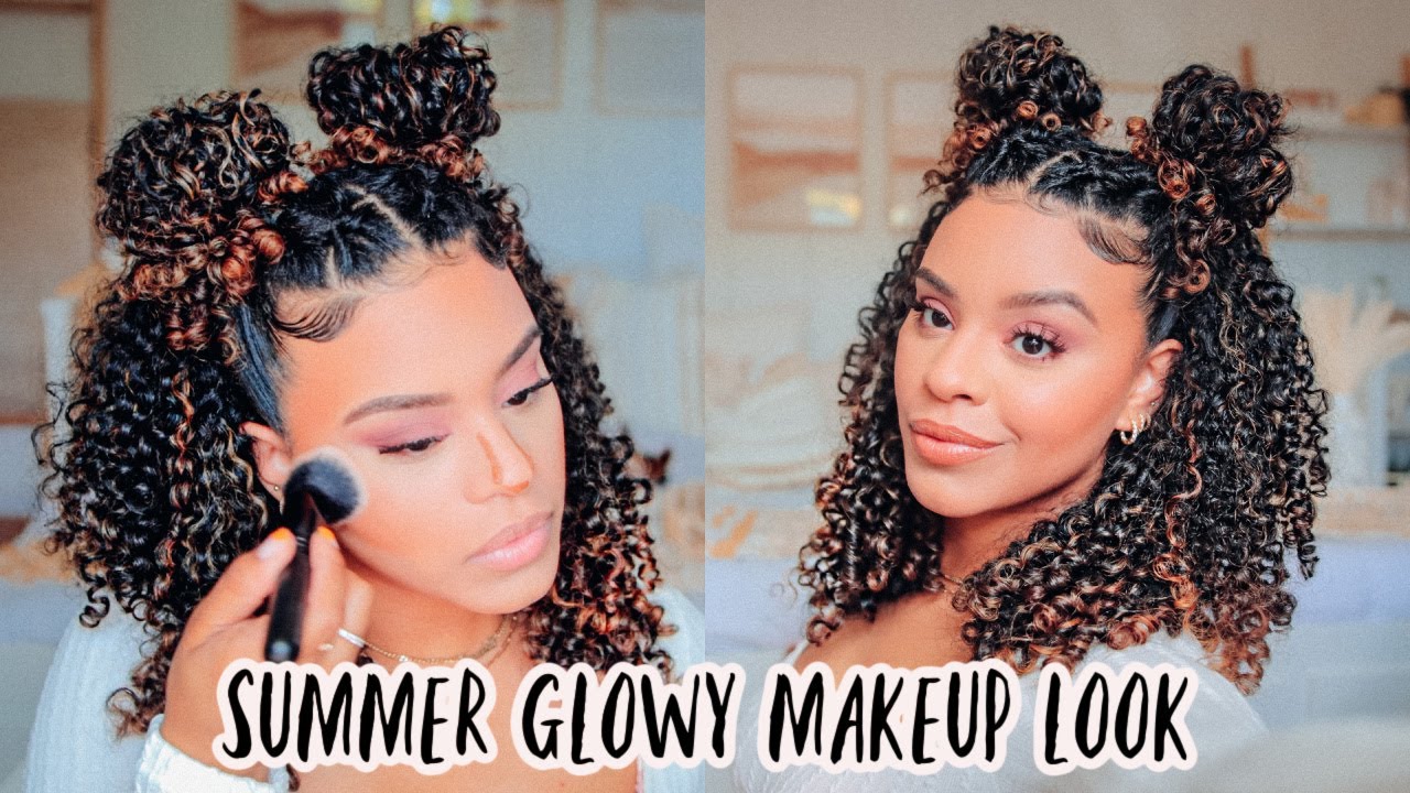 summer glowy makeup look