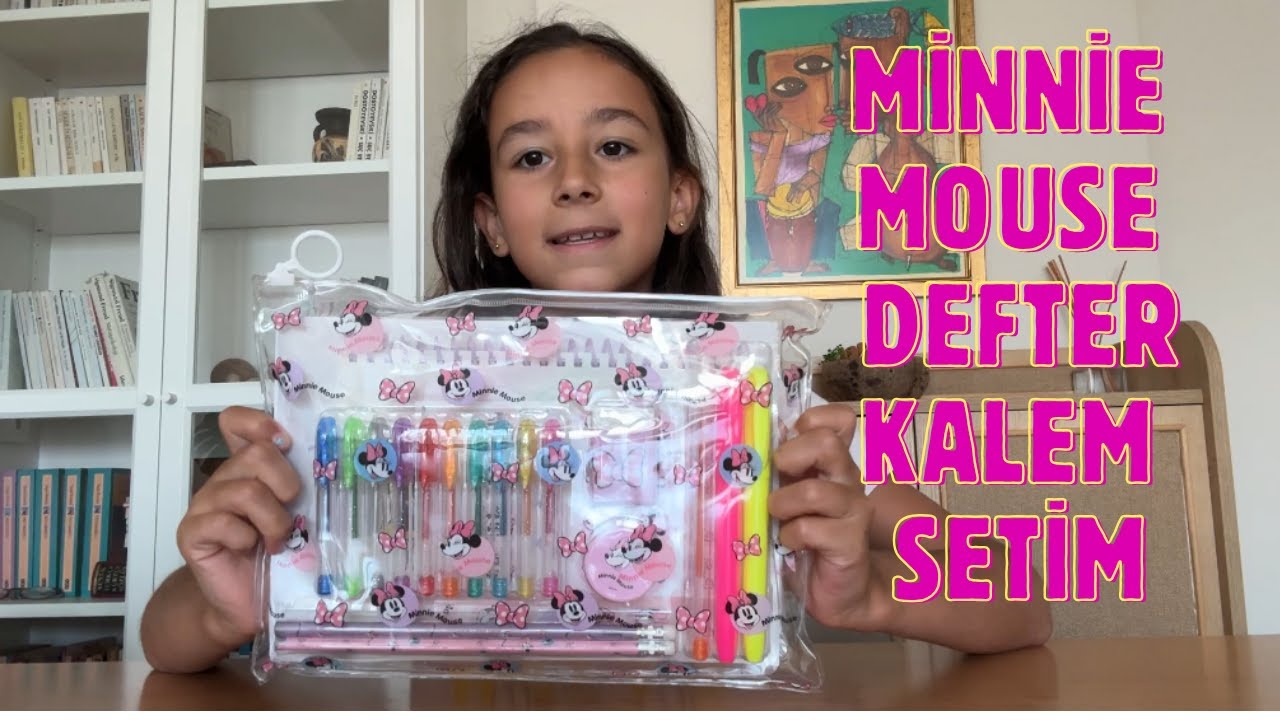 minnie mouse defter seti aldım / kırtasiye / renkli kalemler #vlog #keşfet #kırtasiyemalzemeleri
