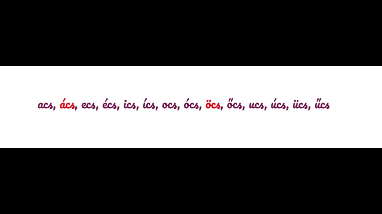 Hungarian Alphabet: Pronounce “cs” with All 14 Vowels!  (vowel + 
