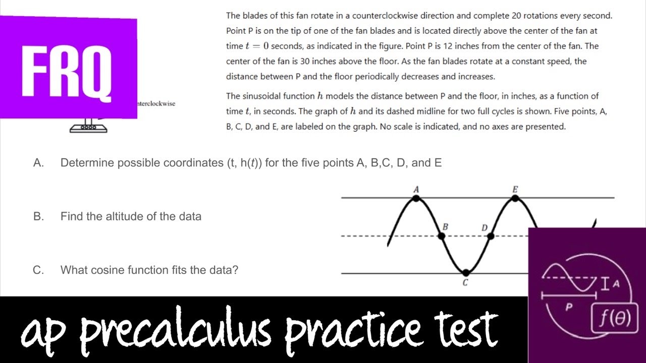 AP Precalculus Practice Test: Unit 3 FRQ #1 Periodic, Sinusoidal, Graphs, and Coordinates