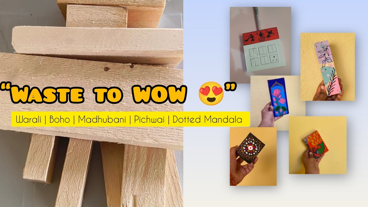 5 Traditional Indian folk Arts on Waste Wood | Full Tutorial @Art_life_me 