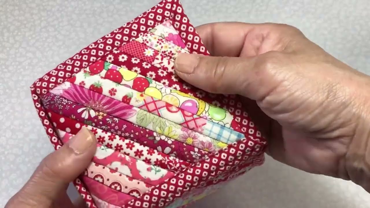 ストリングキルトが可愛い布バスケット💖Cute cloth basket with string quilt💖