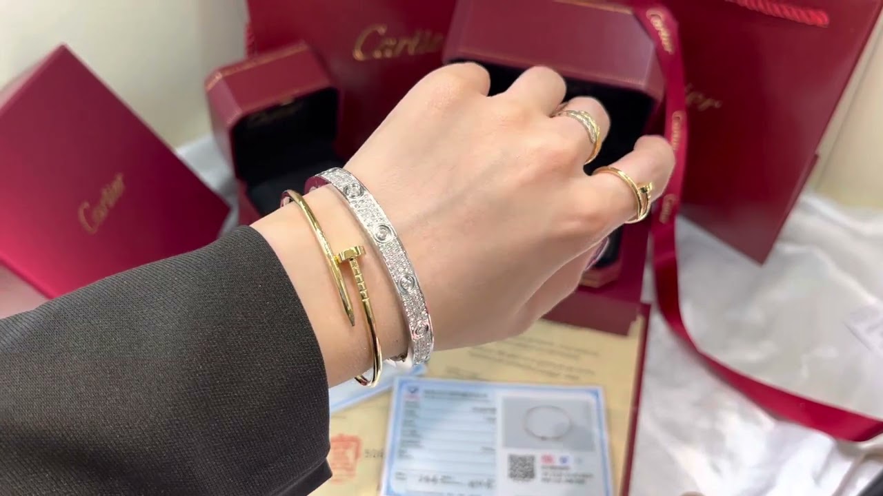 CARTIER Pave Diamonds Love and Juste Un Clou Bracelet /Ring Together STACKING. So Fashionable  ~
