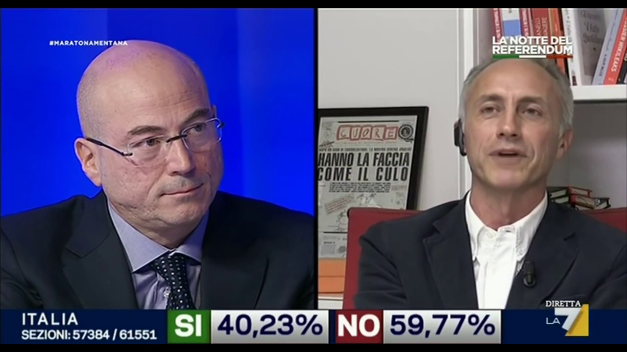 Travaglio about results of Italian constitutional referendum 2016 - SUB ENG ITA