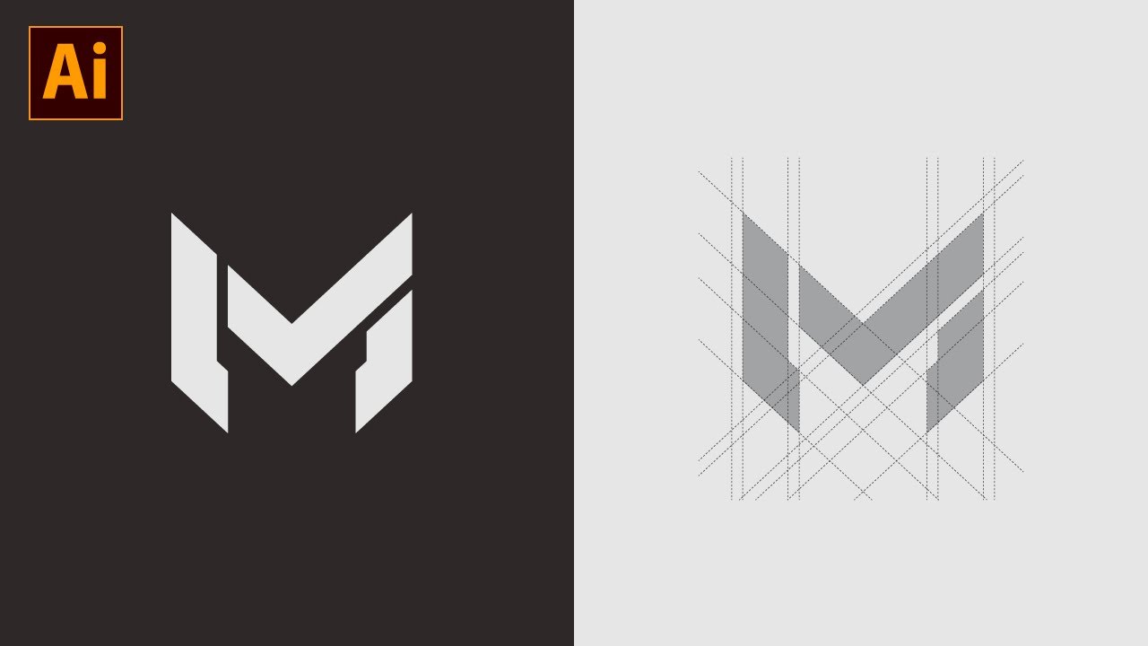 Cara membuat logo letter M modern di adobe illustrator