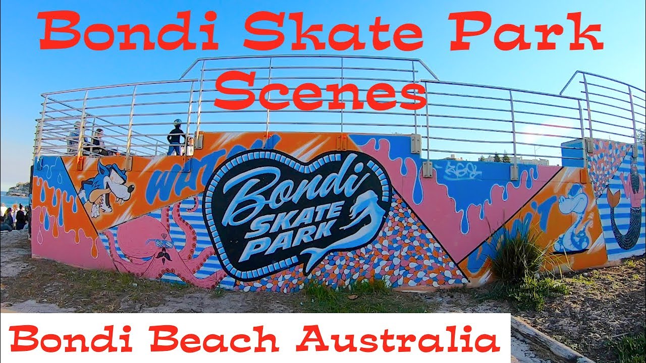 Bondi Skate Park - Bondi Skate Bowl Scenes - Bondi Beach - Sydney Beaches Australia (HD)