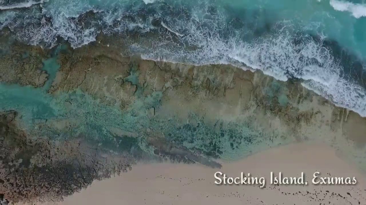 Stunning aerial views of Stocking Island, Exuma Bahamas near Georgetown