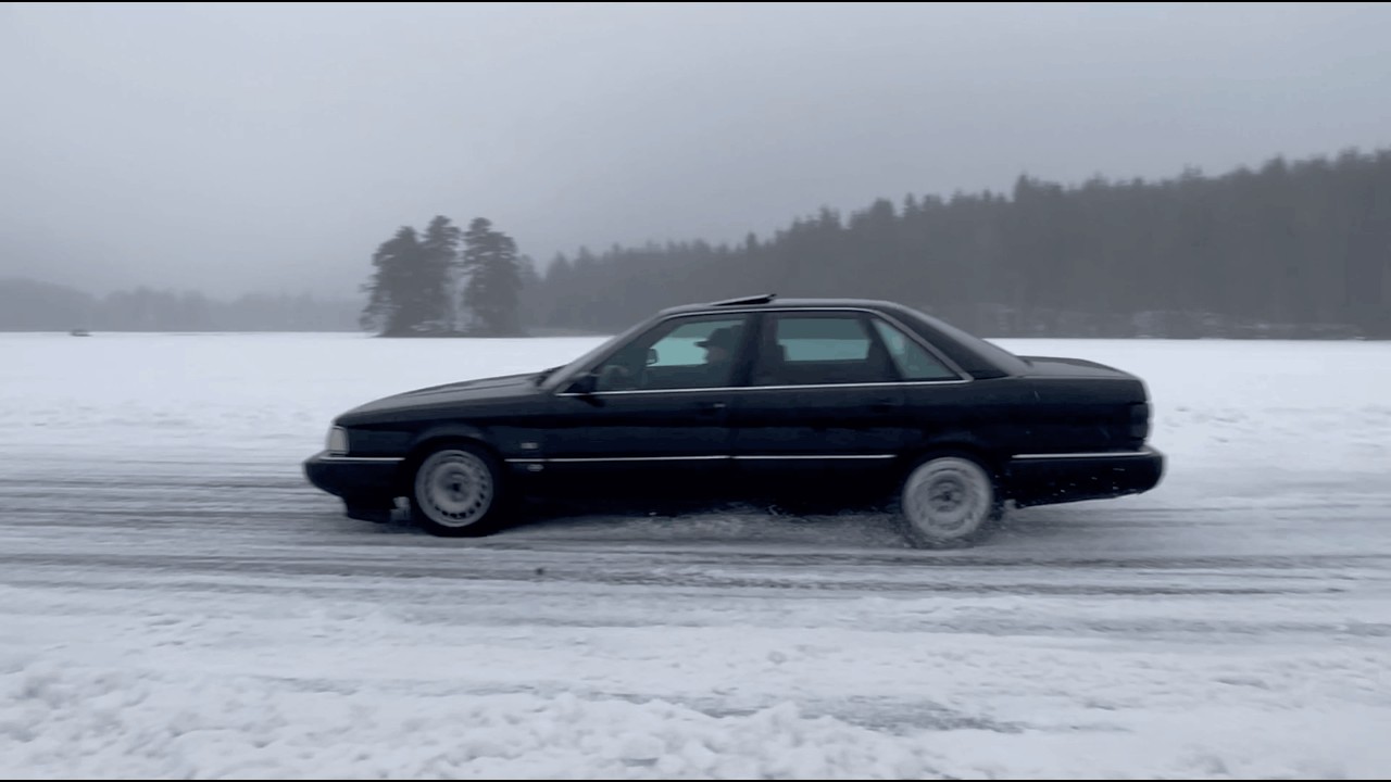 5 CYLINDER TURBO SOUND - 900 HP/1017NM Audi 200 quattro (1990) drifting on frozen lake