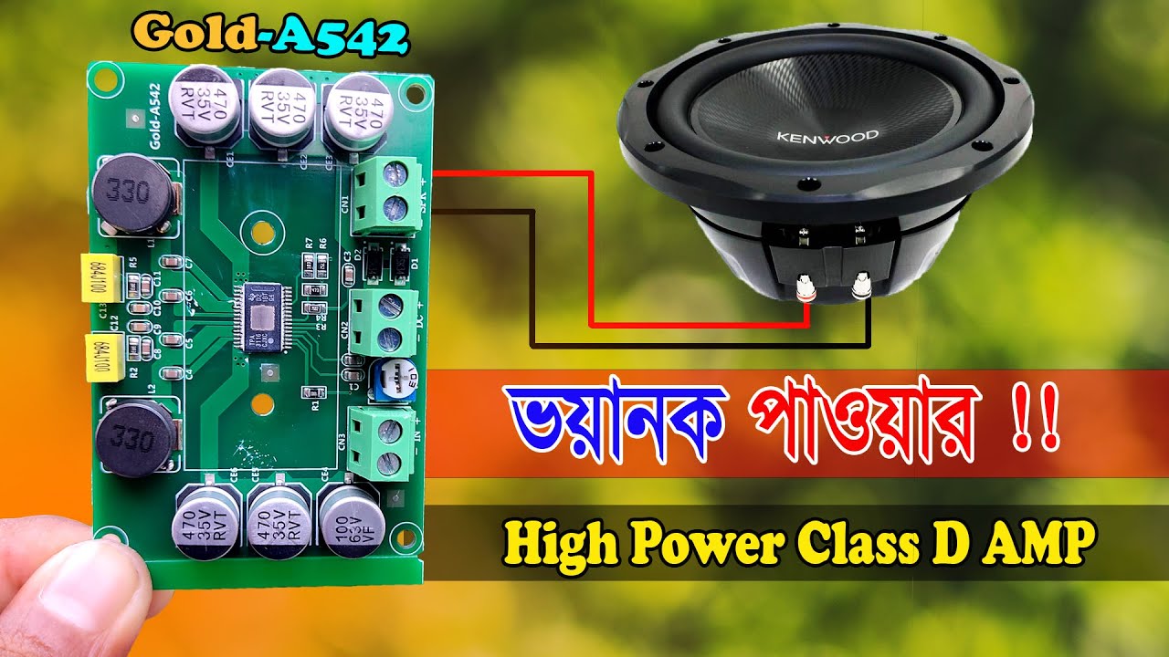 Gold-A542 পাওয়ারফুল Class D এমপ্লিফায়ার | TPA 3116 Mono High Power Amplifier
