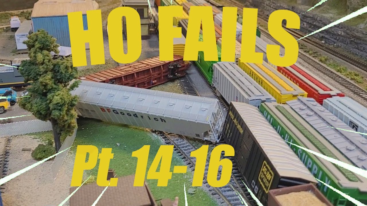 HO Scale Derailments and Fails Pt 14-16!