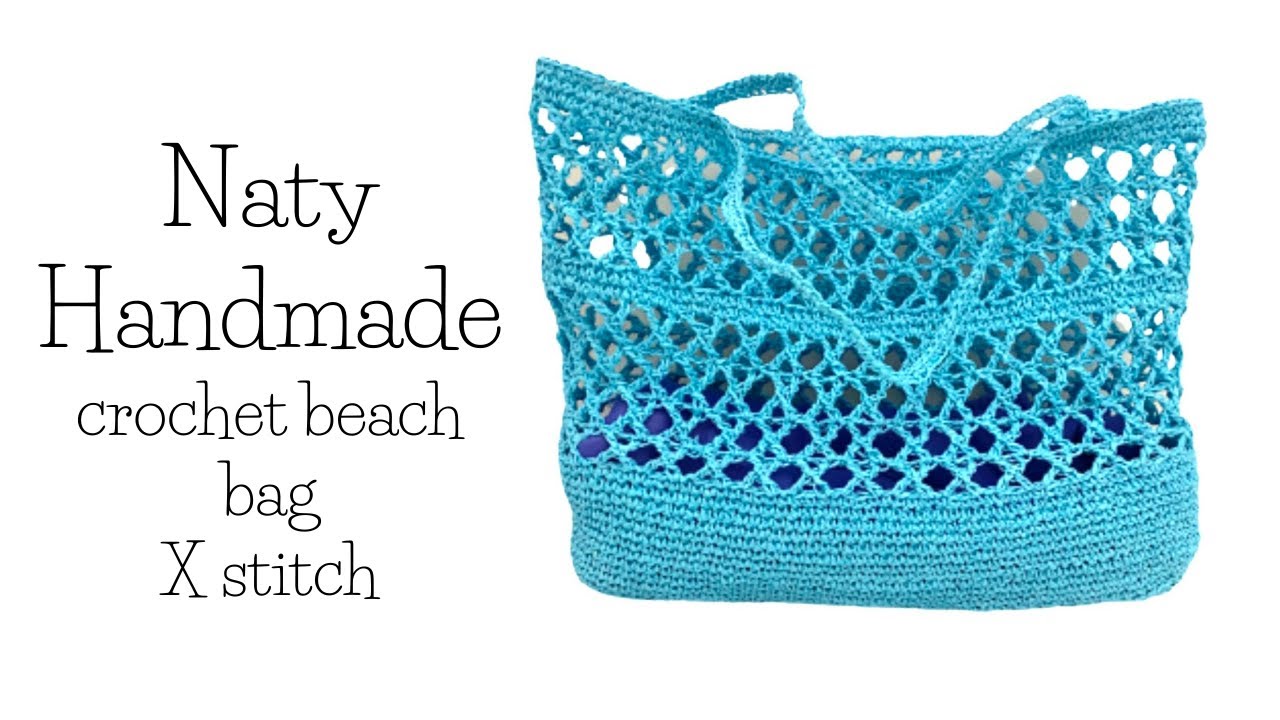 Ψάθινη τσάντα με την πλέξη Χ||Crochet X stitch||Raffia bag
