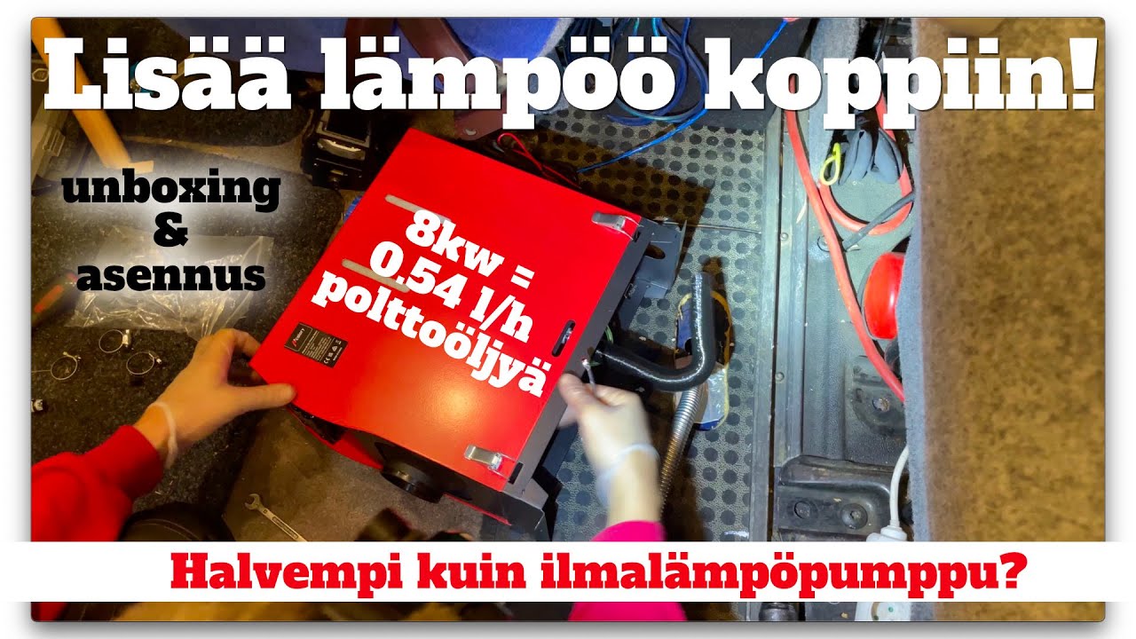 Kiinan diesel-lisälämmitin 8kw unboksaus, asennus ja ihmettely