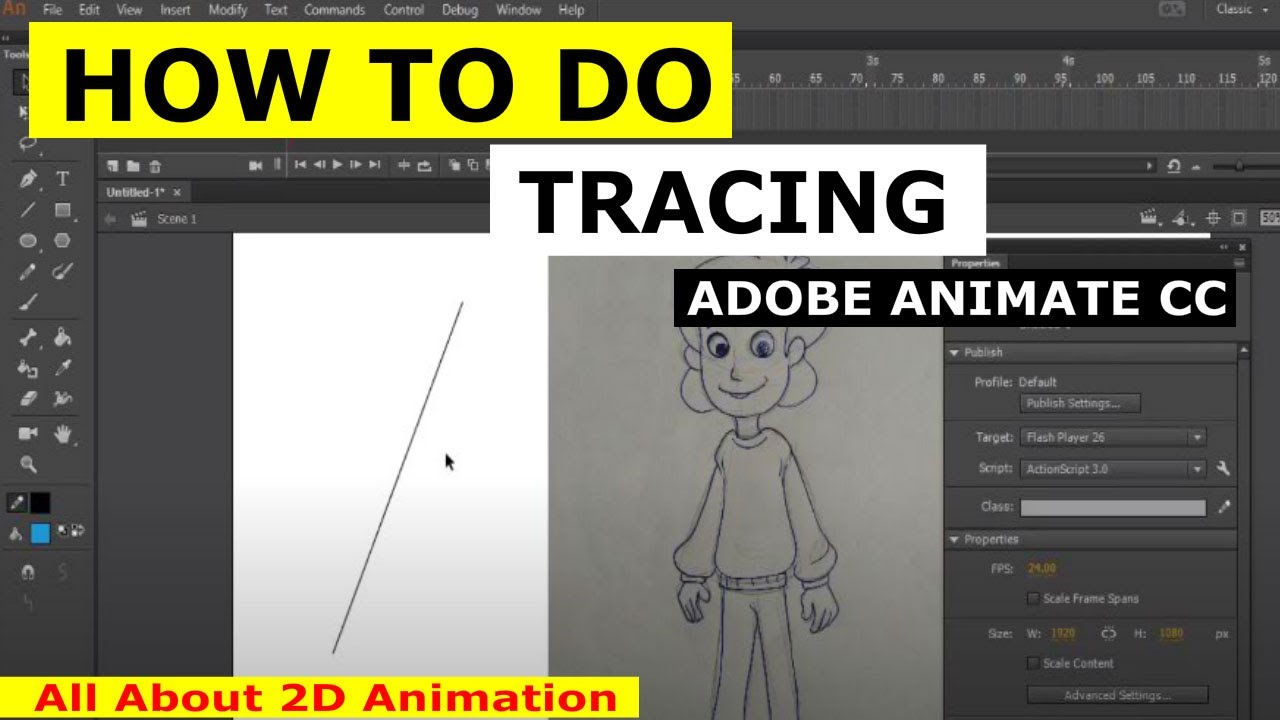 How to do simple tracing in Adobe animate cc vector art