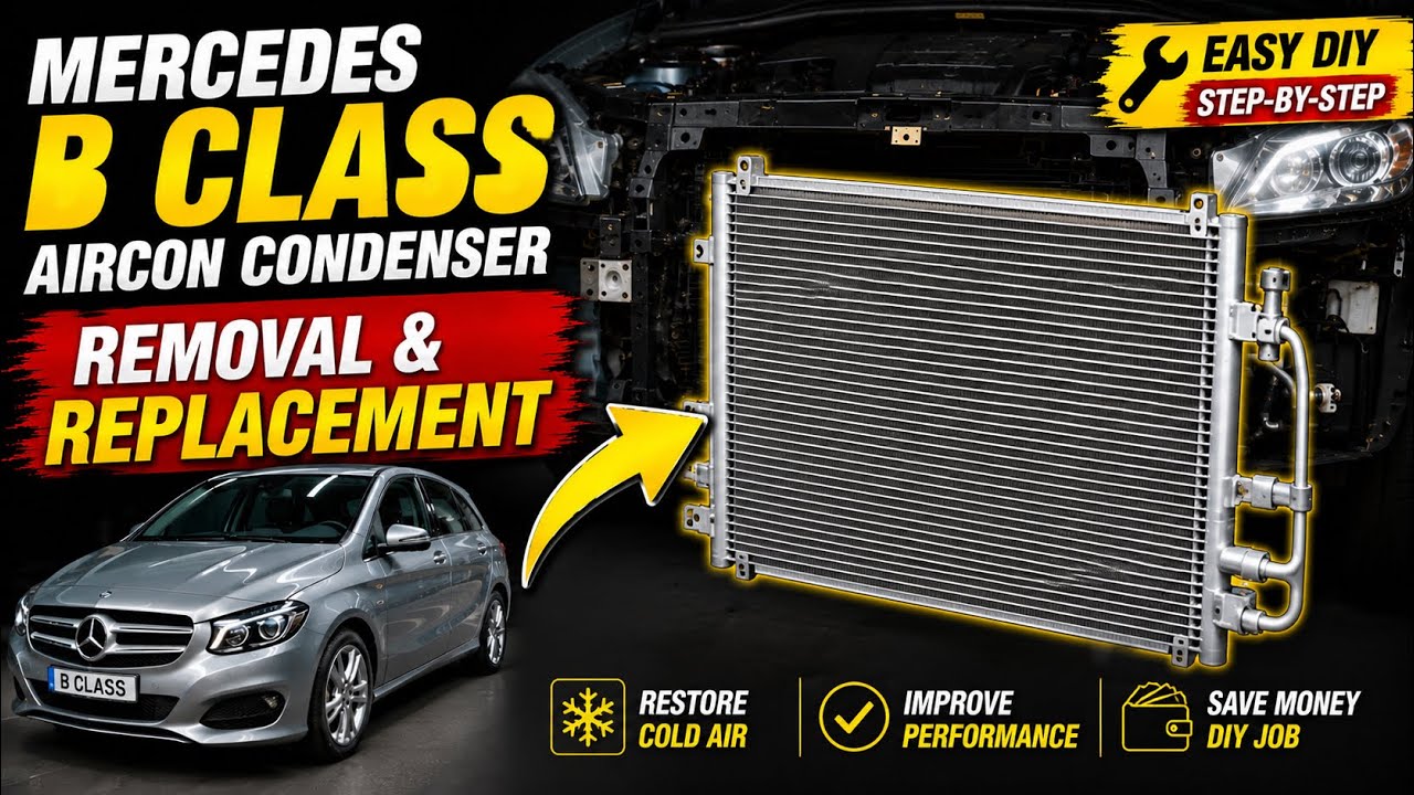 Mercedes B class aircon condenser removal and replacement