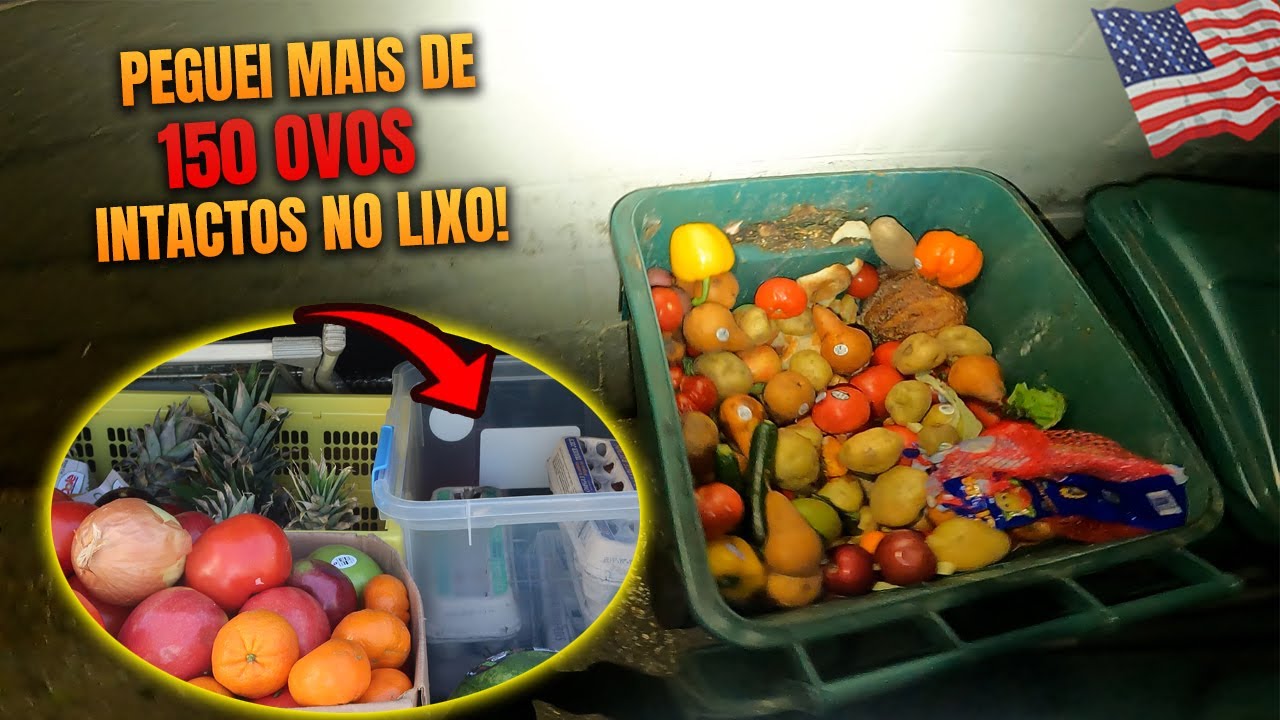 PEGUEI UMA QUANTIDADE ENORME DE FRUTAS no LIXO de um SUPERMERCADO nos ESTADOS UNIDOS DUMPSTER DIVING