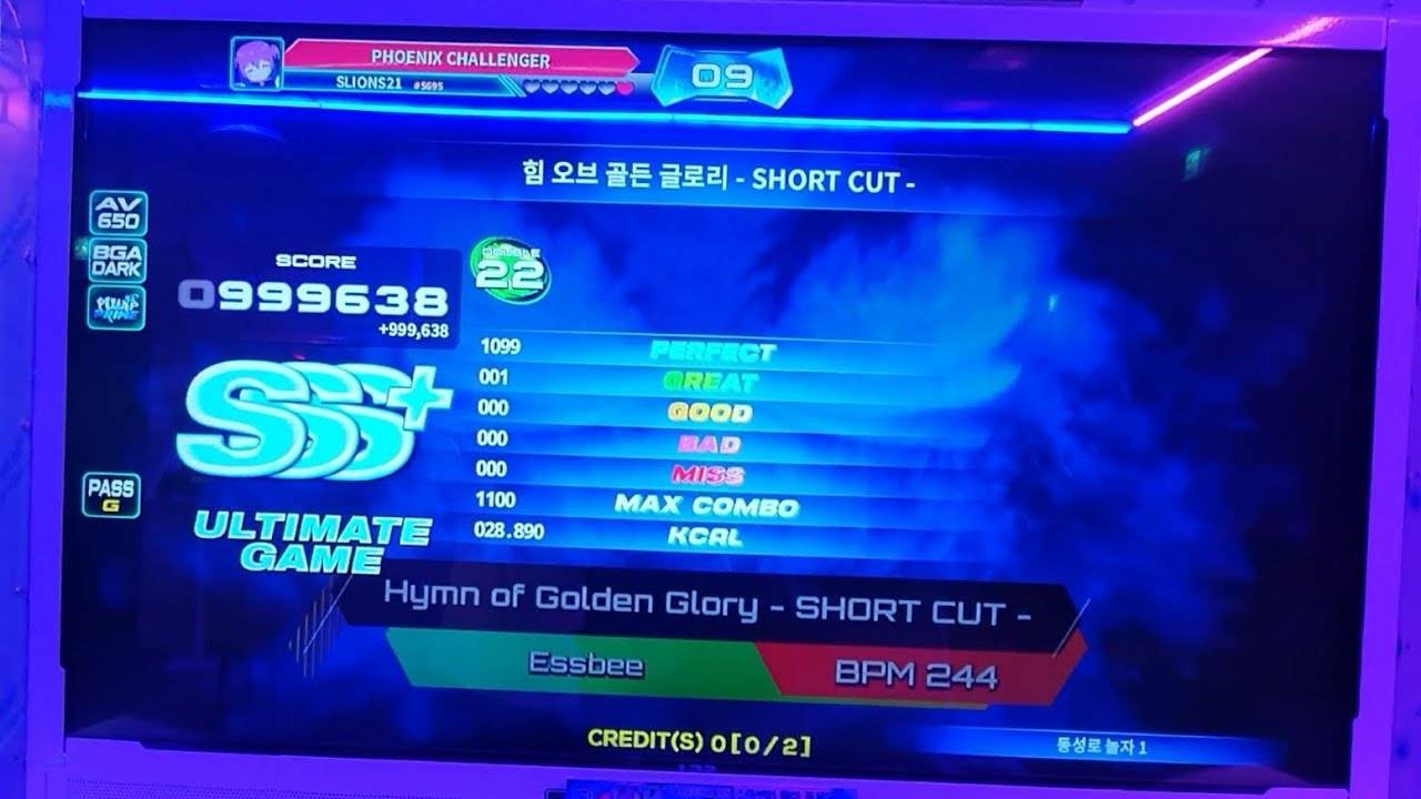 SLIONS21 - Hymn of Golden Glory Shortcut D22 (First Try, All Twist Play & Full Combo Play, SSS+, UG)